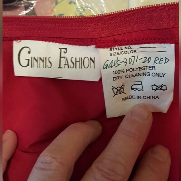 Ginnis Red Satin embroidered bodice bridesmaid gown - Picture 9 of 11